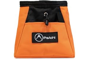 Psychi OG Rock Climbing Chalk Bag Bouldering Bucket | Zip Storage Pocket for Finger Tape & Climbing Brush, Carry Strap | For Climbing Bouldering Gym Weightlifting | Great for Loose Chalk & Chalk Balls