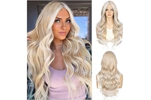 Sapphirewigs Lace Front Wig Synthetic Ombre Blonde 13x4 Body Wave Synthetic Lace Front Wigs Party Date Daily Wear Christmas Natural Looking 26 inch