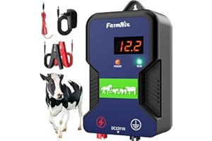 MTCHAVNO 12kV Recinto Elettrico con Display di Stato LED, Energia Impulsiva 2J,Lunghezza Coperta Fino a 15KM,Impermeabile:Ideale per Cani,Animali da Reddito e Domestici,Proteggere Pascoli Domestici e Giardini