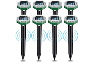 GZAODAO Solar Maulwurfschreck 8 Stück, Maulwurf Vertreiber Ultraschall zur Vertreibung von Maulwürfen und Wühlmäusen, Effektiver Schutz für Ihren Garten