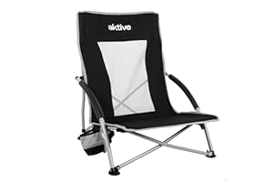 AKTIVE Sillas Plegables, De Aluminio, Negra, 50x51x67 cm