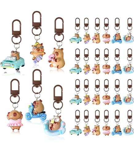 Capybara - Set di 98 regali di compleanno per bambini, con sacchetti regalo, matite colorate, braccialetti autoadesivi, timbri per ragazze e ragazzi, accessori per feste a tema