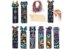 DEER PLATZ Marcador, Marcadores libros con Diseño Animales, Diseño de Arcoíris, con 48 Cuerda Colores, 24 Madera Stylus, para Niños Estudiantes Manualidades Niños