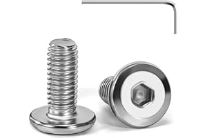 Tunejoy Tornillos de Cabeza Plana M5 x 12 mm Tornillo de Cabeza Hexagonal de Acero Inoxidable A2 V2A Perno de Muebles con llave Allen Rosca Completa 20 Piezas