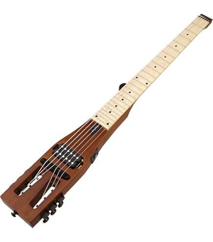 Anygig E-Gitarre Practikal Tragbare Reise 82CM 1,6KG Braun Matt 25