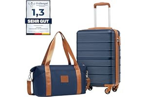 COOLIFE Kabinenkoffer 55×35×20cm und Kabinentasche 20L(40×25×20cm) Set für Ryanair Fluggesellschaft Handgepäck Kabinengepäck Hartschlagenkoffer Leichtgewicht mit TSA-Schloss Langlebig