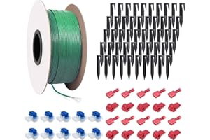 ANESTY 100m Cavo di Limitazione per Robot Tosaerba + 50 Picchetti + 10 Connettori + 10 Terminali Connessione, Kit di Accessori per Tagliaerba Elettrico, Compatibile con Bosch Gardena Husqvarna Stihl