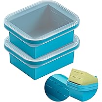 webake Contenitori per Congelatore per Zuppe con Coperchi Confezione da 2 da 250 ml Vassoio per Alimenti in Silicone per Congelatore Vassoio per Cubetti di Ghiaccio Extra Large Jumbo per Congelare