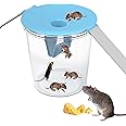 Humane Mouse Trap Bucket Lid | Smart Bucket Lid Mouse Trap | Mouse Bucket Trap 5 Gallon Bucket Compatible | Humane Rat Trap Indoor Outdoor, Smart Reusable Auto Reset Rodent Catcher