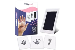 Kit Empreinte Bebe - Kit Empreinte Pieds et Mains Bébé - Empreinte Bebe - Encre - Technologie Sans contact - Empreinte Chien & Chat - Cadeau Naissance - Babywak