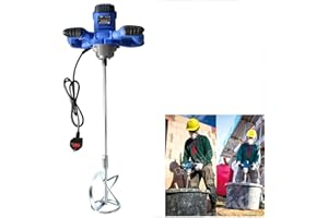 RIGOGO Portable Concrete Mixer Machine, 2600W Electric Handheld Cement Paddle Mixer, Professional Stirring Tool with 6 Gear Speed