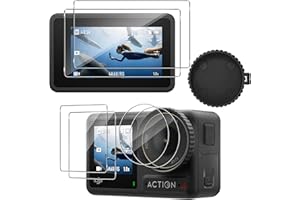 Yenwen Ochrona aparatu DJI Action 4 do szkła pancernego, twardość 9H, pełne pokrycie, folia pancerna HD, szkło ochronne (2+2 + 2 sztuki)