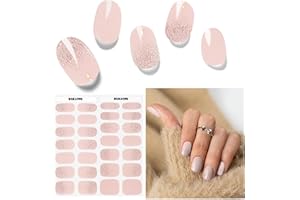 DUKASOU Vernis Autocollant Ongles UV, 28pcs Autocollant Ongle Gel UV Ongles en Gel UV Semi Durci, Ongles Autocollants Adhésif UV, Nail Stickers UV Pour Femmes Nail Art