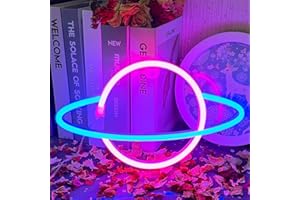 UEXNKJ-Y LED Planète Néon Enseignes à LED PlanèTe PlanèTe Enseigne au Néon AlimentéS Par Batterie ou USB LED PlanèTe Chambre Bar Fête de Noël Décoration Festive Cadeau Planète Néon