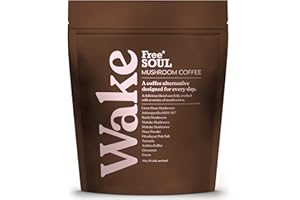 Free Soul Wake | Mushroom Coffee with Lion’s Mane & KSM-66 Ashwagandha | Advanced Functional Blend with Superfoods & Ayurvedic Herbs | 30 Servings