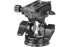 SUNWAYFOTO DT-03R Cabezal de inclinación bidireccional para monopié y trípode con abrazadera de rotación panorámica Capacidad de carga de 15 libras