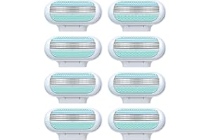 ATSHLD 8 Pièces Recharges de Lames Rasoir Venus Femme, Lames à 3 Étages Ultra-Aiguisées, Compatible avec Rasoir Venus, Adaptées aux Jambes, Aisselles et Parties Intimes, Lame Rasoirs Ve-nus Femme