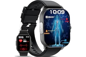 YYKY Smartwatch ECG+HRV/𝐆li𝐜𝐞m𝐢𝐚 Orologio 2.01"24h Pressione Sanguigna arteriosa/Acido Urico/Lipidi/Telefono/Sonno/SpO2/Cardiofrequenzimetro,IP68 iOS Android Fitness Tracker fitness Uomo Donna 2025