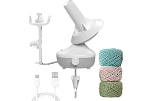 Etcokei Wollwickler, Elektrisch Garnwickler zum Häkeln, Wollabwickler mit starker Spannung und stufenloser Geschwindigkeit, Automatischer Garnspinner zum Stricken, idealer Helfer für Strickliebhaber