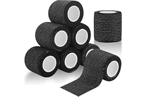 NEWOUTSET 8 Rollen Selbsthaftende Bandage, Kohäsive Bandage, 5cm x4,5 m Haftbandage Elastische, Cohesive Verband Selbstklebender für Dog Haustier Binde Tierarztwickelband