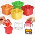 Set Di 4 Stampi Per Cubetti Di Ghiaccio In Silicone – Con Coperchio, Forme Diverse, Per Cocktail E Stanley Cup, Nero