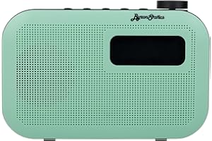 ByronStatics Portable DAB/FB Digital Radio with 20 Preset Stations, LCD Display with Backlight, Dual Alarm Clock & 3.5mm Headphone Input, External Adaptor - Black