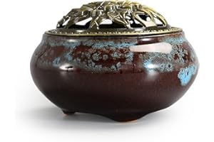 Wenrescry Zinc Alloy Lotus Incense Holder Set with 10 Natural Incense Sticks and Flame Retardant Cotton – Safe, Stylish, and Comfortable Aromatherapy Experience（Gradient Red）