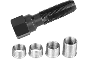 CLKE Kit de Réparation de Filetage de Bougie d'allumage m14x1.25, Réparation Filetage m14 avec 4 Accessoires Taraud,Réparation Filetage Bougies de Préchauffage