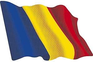 Artimagen Adesivo bandiera Ondeante Romania media 80 x 60 mm.