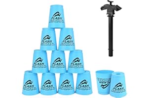 NAKIYO Stacking Cups 12 Pack, Speed Stacking Game, Blue & Green, Ages 3+