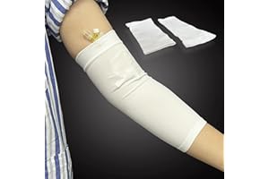 WXFEXIA PICC Line Protective Sleeve, Breathable Elbow Cast Cover Band Nursing Supplies for Arm Circumference 9"-14", White, 2 PCS