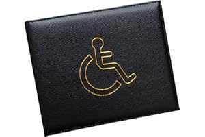 VALICAER Etui na dowód osobisty, ze skóry poliuretanowej (PU), na dowód osobisty i uchwyt na minutnik, etui ochronne na kartę parkingową dla osób niepełnosprawnych, portfel Disabled Badge Holder Wallet