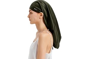 LilySilk Maulbeerseide Haarhaube Schlafmütze Schlafhaube 100% Seide von 19 Momme Lange Seidenmütze Kappe für lockiges Haar, Nachtmütze zum Schlafen, Seidenhaube für Frauen mit Langen Haaren