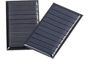 ASIXXSIX Lot de 2 mini panneaux solaires 5 V 50 mA, cellules solaires polycristallines résistantes aux intempéries 60 x 30 mm / 2,36 x 1,18 pouces pour projets de bricolage, jouets