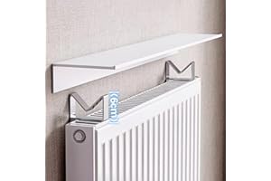 UVCMDUI Balda Radiador, 2 en 1 Cubre Radiadores de Almacenamiento a Prueba de Polvo, Cubreradiadores Modernos Universales Ancho 14,5 cm, Sin Agujeros, Aluminio Espacial, Teniendo 30kg,60cm