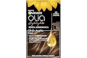 Garnier Olia Highlights, Fino a 4 Livelli di Schiaritura, Per Capelli Castani, Formula con Oli di Fiore + Argilla, Formula Vegana, Senza Ammoniaca