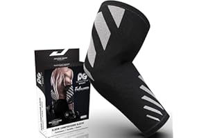 PHYSIX GEAR SPORT Physix Gear Ellenbogenbandage Herren & Damen Atmungsaktive Tennisarm Bandage Ellenbogen Unterstützung Kompression Ellbogen Bandage Tennisarm Manschette GRAU S