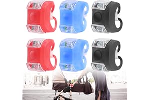 Sporgo 6 Stück LED Kinderwagen Licht: Wasserdichte Kinderwagenlicht LED Silikonleuchten Silikon Buggylicht, Mehrzweck LED Kinderwagen Licht für Alle Kinderwagen Beleuchtung (Rot + Schwarz+Blau)