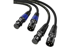 BEITSZ 3M XLR Cables 2 Packs, XLR Male to Female Microphone Cable for Studio Recorder, Mic, Mixer, Speaker System, Phantom Power