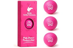 SHE'S PINK Ghost Pink Funny Golf Balls for Women – Shocked Emoji Face, High-Visibility Pink, Sleeve of 3 Novelty Practice Balls, Cute Golf Gift for Her, Ladies & Girls
