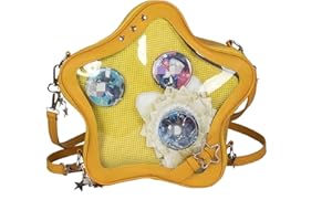 Homvik Star Ita Sac à dos mignon et esthétique avec insert Ita en cuir synthétique pour femmes et filles Jaune, jaune, M