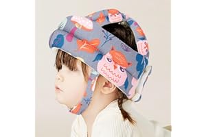 JUNUNDJING Caschetto Primi Passi, Casco Per Bambini da 6 a 36 Mesi, Primi Passi Per Bambini, Bambini Neonati, Casco Neonato, Volpe grigia