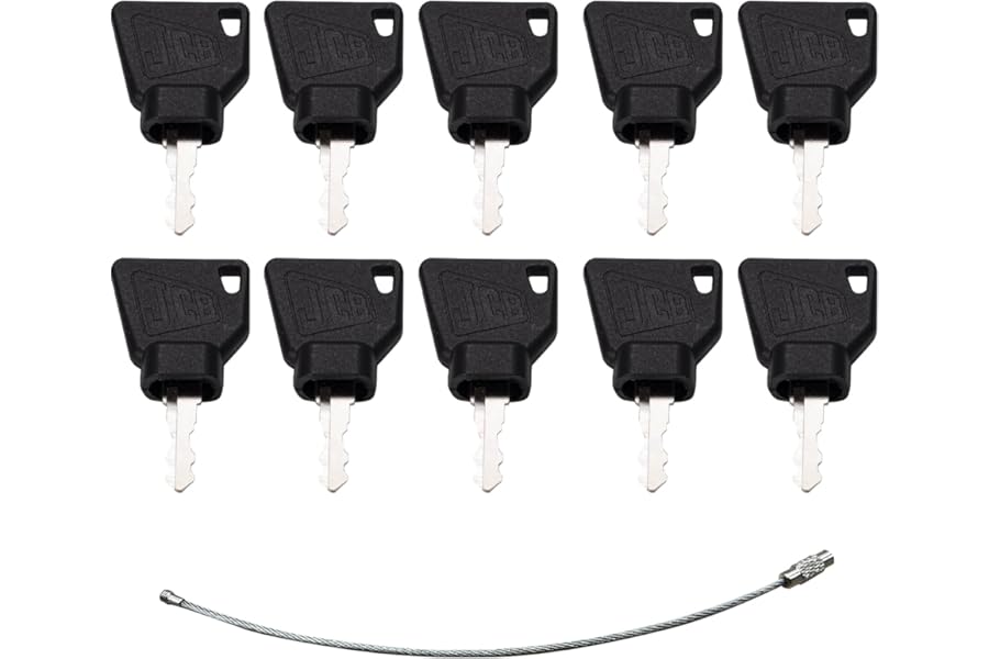 10PCS Ignition Keys for JCB Heavy Equipment Bobcat Bomag Caterpillar, Mini Excavators Loader 701, 45501, 14607