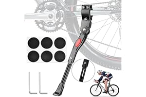dcas Adulte Béquille De Vélo Réglable, Béquille De Vélo, Bike Kickstand avec Pied en Caoutchouc Antidérapant, Béquille Vélo Universel Alliage, 13,6-16 Pouces, pour Vélo, VTT, Vélo De Route