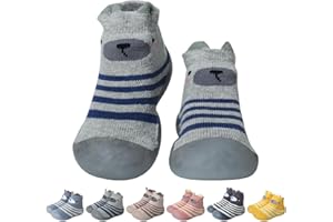 OUTFIT SPRING Scarpe Calzini Antiscivolo Bambino Bambina, Scarpe Primi Passi Calze Antiscivolo Neonato, Suola Morbida Pantofole Bambini Maglia Scarpe Calzino con Cartone Animato 6-36 Mesi