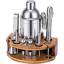 10-teiliges Cocktail Set Edelstahl - Cocktail Shaker 750 Ml Mit Barzubehör Für Zu Hause