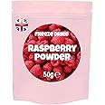 Freeze Dried Raspberry Powder - 100% Pure & Natural Freeze Dried Raspberries- No Added Sugar - No Preservatives - Ideal for Baking, Shakes, Smoothies, Icing, Frosting. 50 Servings. Halal.