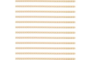 lasuroa 12pcs Decorative Beaded Wood Trim, 15.75 Inch Cute Half Wooden Beads Bobbin Trim Unfinished 3D Bead Molding Stick for DIY Home Wall Cabinet Furniture Shelf Window Door Decor