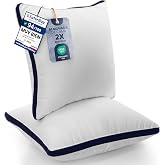 Utopia Bedding Pillow, 65 x 65 cm, Pack of 2, Microfibre, Navy Blue | Polyester Filling 3D Microfiber Cover Navy Blue Easy to