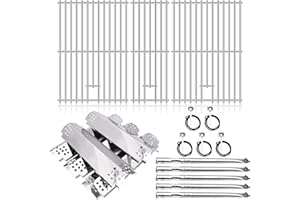 Adviace Grill Grate Replacement Parts for Nexgrill 720-0882A Evolution Infrared Plus, Stainless Steel Grill Grates, Heat Plates Shields, Burner Tubes, Igniters for Nexgrill Replacement Parts 5 Burner.
